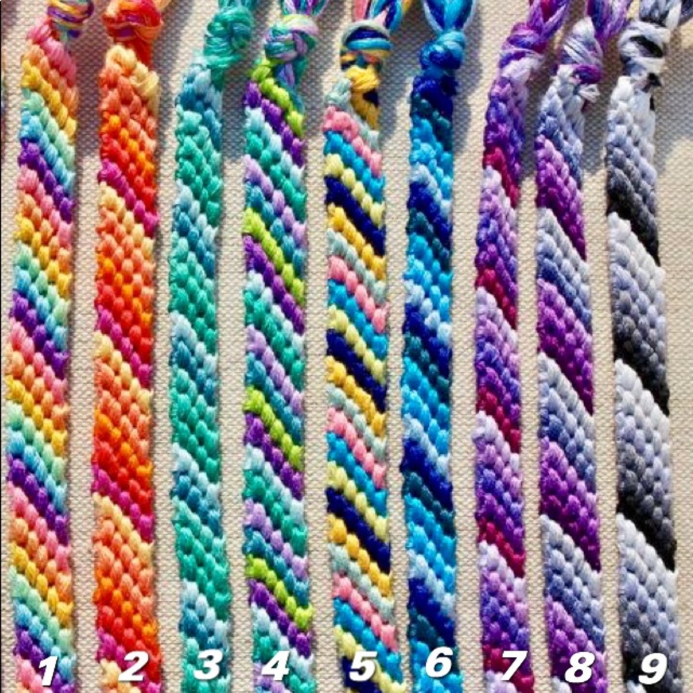 candy stripe friendship bracelets!